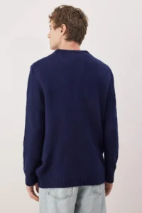 TRENDYOLMİLLA MEN NAVY BLUE Regular/Normal Cut Crew Neck animals Embroidery Soft Touch Sweater - Image 4