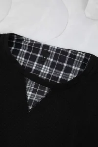 TRENDYOLMİLLA MEN Black Regular Soft Waffle Knitting Pajama Set - Image 7
