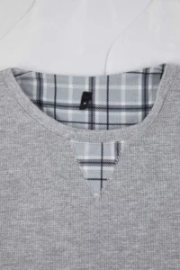 TRENDYOLMİLLA MEN Gray Regular Soft Waffle textured Knitting Pajama Set - Image 3