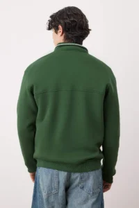 TRENDYOLMİLLA MEN Emerald Green Yeni Oversized/Wide Cut High Neck Biye Detailed Sweatshirt - Image 4