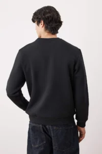 TRENDYOLMİLLA MEN Black Regular/Normal Cut Crew Neck Thick/Fleece Inside Sweatshirt - Image 4