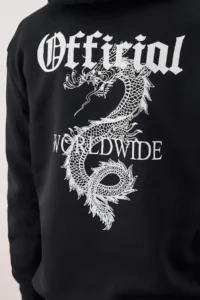 TRENDYOLMİLLA MEN Black Regular/Normal Cut Printed Hooded Sweatshirt - Image 5