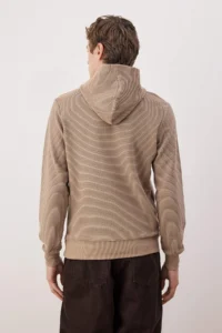 TRENDYOLMİLLA MEN Stone Regular/Normal Cut Hooded textured Sweatshirt - Image 4