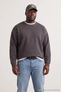 TRENDYOLMİLLA MEN Plus Size Anthracite Oversized/Rahat Pattern Kontrast stitched Sweatshirt