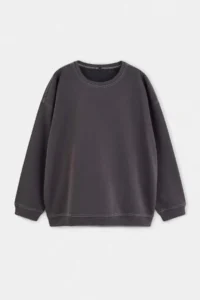 TRENDYOLMİLLA MEN Plus Size Anthracite Oversized/Rahat Pattern Kontrast stitched Sweatshirt - Image 5
