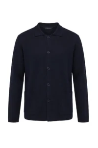 TRENDYOLMİLLA MEN NAVY BLUE Regular/Normal Cut Pocket Detail buttoned Thick Polo Shirt Collar Knitwear Cardigan - Image 4