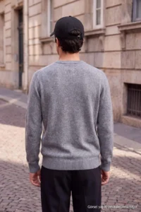 TRENDYOLMİLLA MEN Wardrobe Essentials Anthracite Regular 100% Wool Premium Crew Neck Basic Sweater - Image 3