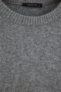 TRENDYOLMİLLA MEN Wardrobe Essentials Anthracite Regular 100% Wool Premium Crew Neck Basic Sweater - Image 6