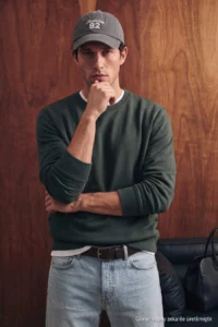 TRENDYOLMİLLA MEN Green Regular/Comfortable Pattern Soft Touch Sweatshirt - Image 2