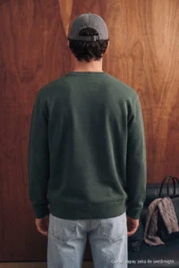 TRENDYOLMİLLA MEN Green Regular/Comfortable Pattern Soft Touch Sweatshirt - Image 5