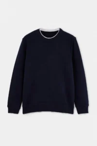TRENDYOLMİLLA MEN NAVY BLUE Regular/Comfortable Pattern Double Collar Soft Touch Sweatshirt - Image 6