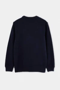 TRENDYOLMİLLA MEN NAVY BLUE Regular/Comfortable Pattern Double Collar Soft Touch Sweatshirt - Image 8