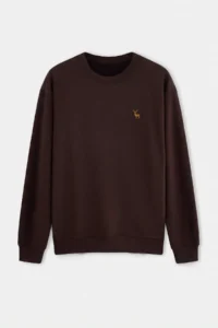 TRENDYOLMİLLA MEN Brown Oversized/Rahat Pattern Geyik Embroidered Sweatshirt - Image 4