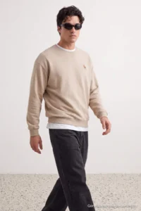 TRENDYOLMİLLA MEN Stone Oversized/Rahat Pattern Geyik Embroidered Sweatshirt - Image 4