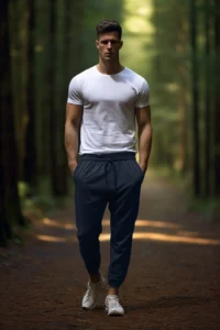 TRENDYOLMİLLA MEN NAVY BLUE Basic Regular/Normal Cut Tyre Hem Jogger Sweatpants - Image 5