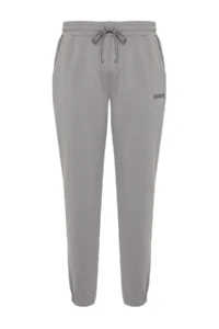 TRENDYOLMİLLA MEN Gray Regular Fit Printed Piped Tyre Hem Sweatpants - Image 7