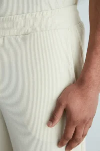 TRENDYOLMİLLA MEN Ecru /Wide Leg textured Wrinkle-Resistant Hidden Corded One Piece Sweatpants - Image 5