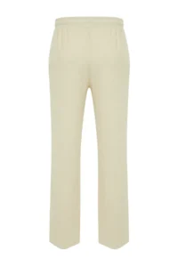 TRENDYOLMİLLA MEN Ecru /Wide Leg textured Wrinkle-Resistant Hidden Corded One Piece Sweatpants - Image 8