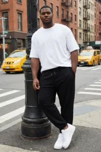TRENDYOLMİLLA MEN Plus Size Black Oversized/Wide Cut Sweatpants