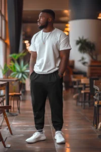 TRENDYOLMİLLA MEN Plus Size Black Oversized/Wide Cut Sweatpants - Image 2