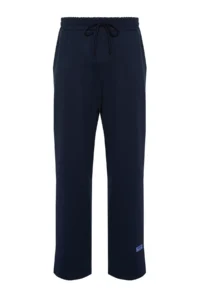 TRENDYOLMİLLA MEN NAVY BLUE Oversized/Comfortable Cut Tire Waisted Sweatpants with Label - Image 12