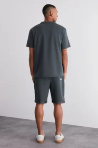 TRENDYOLMİLLA MEN Anthracite Regular/Normal Cut City Embroidered Tracksuit - Image 6