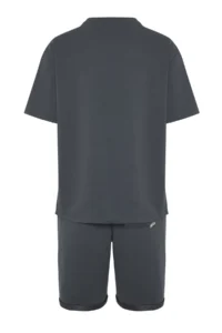 TRENDYOLMİLLA MEN Anthracite Regular/Normal Cut City Embroidered Tracksuit - Image 8