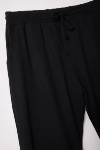 TRENDYOLMİLLA MEN Black Plus Size Oversized/Wide Cut textured Loose Sweatpants - Image 5