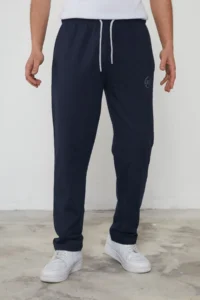 TRENDYOLMİLLA MEN NAVY BLUE Regular/Normal Cut New York Embroidered Plain Hem Sweatpants