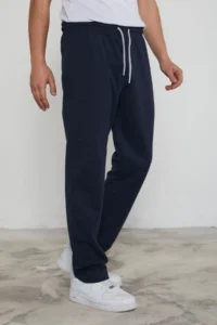 TRENDYOLMİLLA MEN NAVY BLUE Regular/Normal Cut New York Embroidered Plain Hem Sweatpants - Image 2