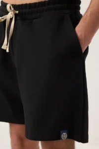 TRENDYOLMİLLA MEN Black Regular Thick Tshirt Shorts 2 Sets Tracksuit - Image 4