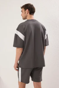 TRENDYOLMİLLA MEN Anthracite Top Oversized Bottom Regular Panel Detailed Tracksuit - Image 4