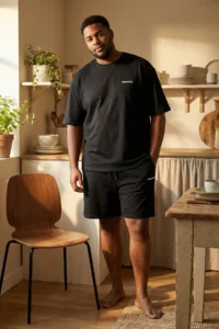 TRENDYOLMİLLA MEN Plus Size Black Regular/Normal Cut 100% Cotton Tracksuit
