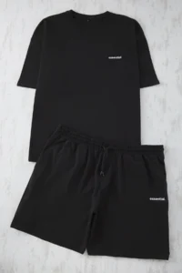 TRENDYOLMİLLA MEN Plus Size Black Regular/Normal Cut 100% Cotton Tracksuit - Image 3
