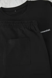 TRENDYOLMİLLA MEN Plus Size Black Regular/Normal Cut 100% Cotton Tracksuit - Image 4
