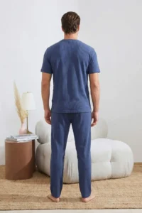 TRENDYOLMİLLA MEN Indigo Regular Cut 3 Sets Paket textured Tracksuit - Image 6