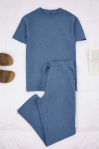 TRENDYOLMİLLA MEN Indigo Regular Cut 3 Sets Paket textured Tracksuit - Image 9