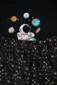 TRENDYOLMİLLA MEN Black Regular Cut Galaxy pattern Cotton Pajama Set - Image 8