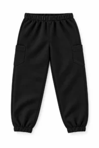 twins tailors Pack of 3 Unisex Beige-Black-Navy Blue Children's Sweatpants with Fleece Inside and Elastic Legs - Image 3