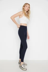TRENDYOLMİLLA NAVY BLUE High Waist Basic Elastic Waist interlock Knitting Leggings