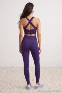 TRENDYOLMİLLA Purple Wide Waist Elastic Ekstra Shaping Tam Size Knitting Sports Leggings - Image 2
