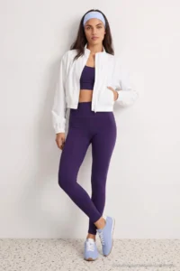 TRENDYOLMİLLA Purple Wide Waist Elastic Ekstra Shaping Tam Size Knitting Sports Leggings - Image 3
