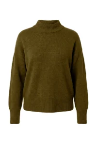 TRENDYOLMİLLA Oil Green Wide Pattern Soft textured High Neck Knitwear Sweater - Image 7
