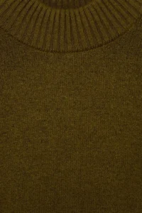 TRENDYOLMİLLA Oil Green Wide Pattern Soft textured High Neck Knitwear Sweater - Image 8