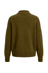 TRENDYOLMİLLA Oil Green Wide Pattern Soft textured High Neck Knitwear Sweater - Image 9