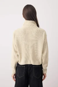TRENDYOLMİLLA Stone Super Crop Zippered Knitwear Sweater - Image 5