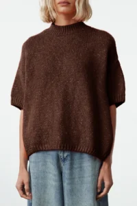 TRENDYOLMİLLA Brown Wide Pattern Soft textured Knitwear Sweater - Image 3