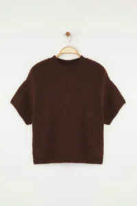 TRENDYOLMİLLA Brown Wide Pattern Soft textured Knitwear Sweater - Image 6
