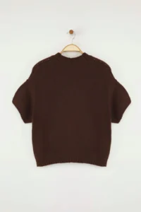 TRENDYOLMİLLA Brown Wide Pattern Soft textured Knitwear Sweater - Image 7