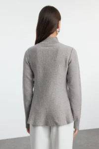 TRENDYOLMİLLA Mink Mercerized Look Premium Thread/Special Thread High Neck Knitwear Sweater - Image 5